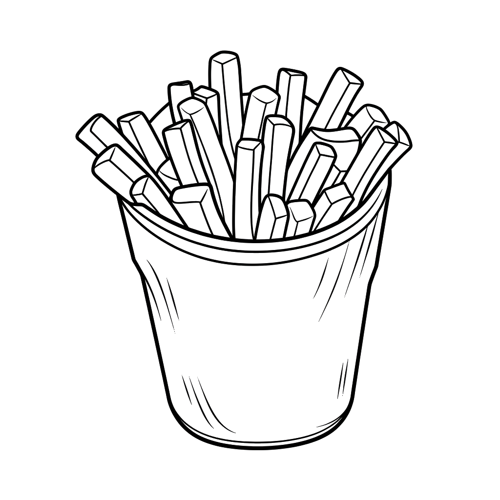 Dibujo de patatas fritas para colorear 20 listo para imprimir gratis