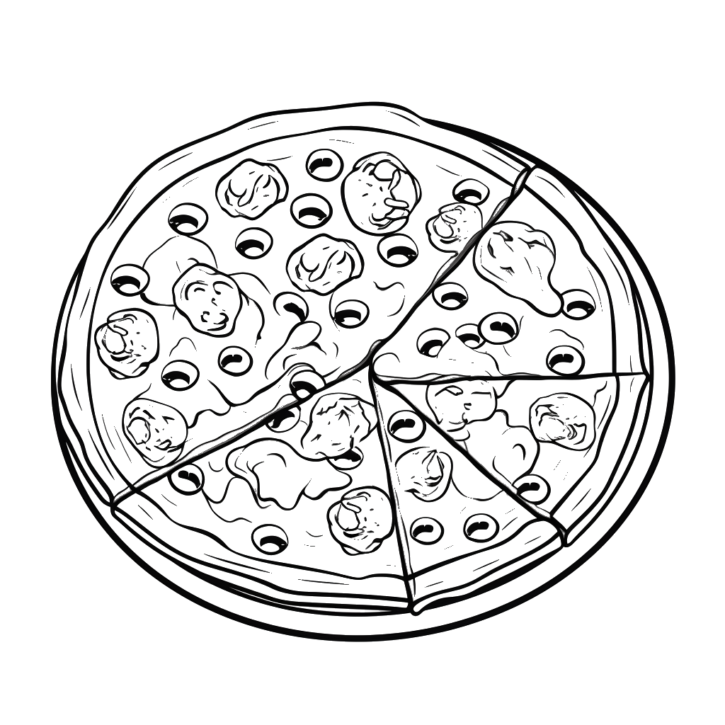 Dibujo de pizzas para colorear 30 listo para imprimir gratis