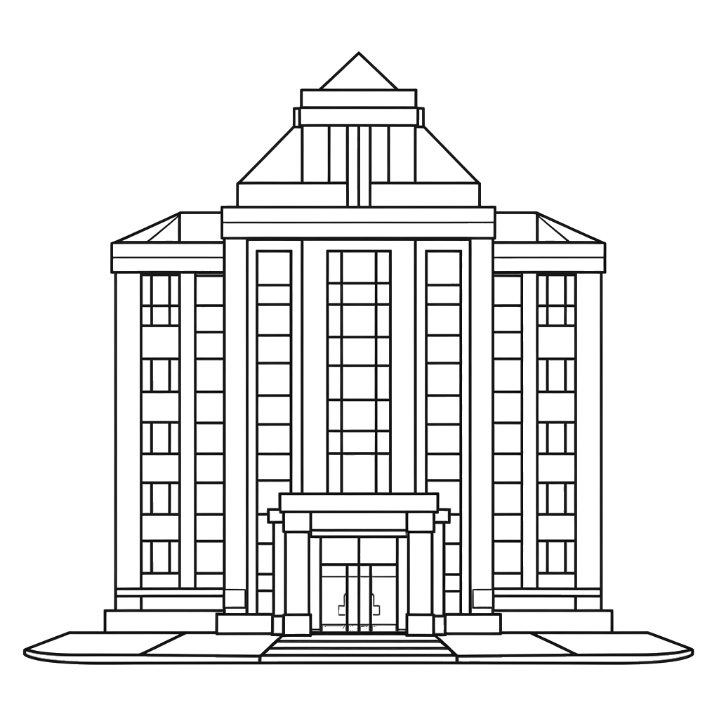 Dibujo de edificios públicos para colorear 18 listo para imprimir gratis