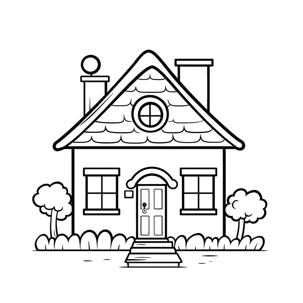 Dibujo de casas para colorear 5 listo para imprimir gratis