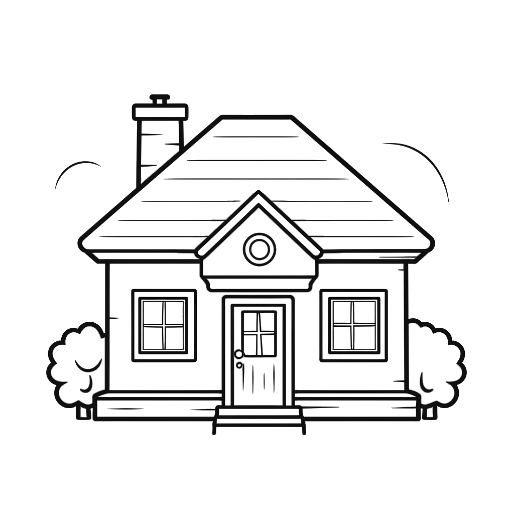 Dibujo de casas para colorear 6 listo para imprimir gratis