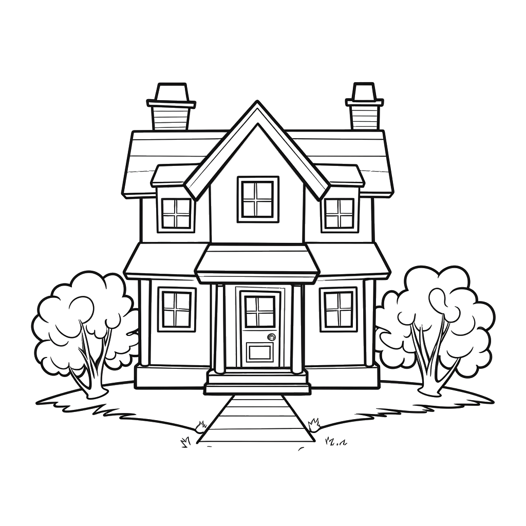 Dibujo de casas para colorear 7 listo para imprimir gratis