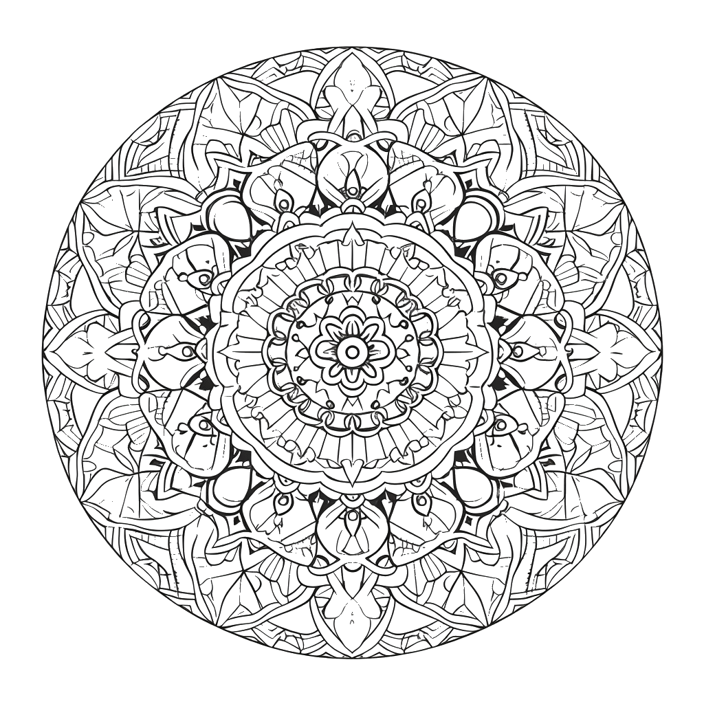 Dibujo de mandalas para colorear 4 listo para imprimir gratis