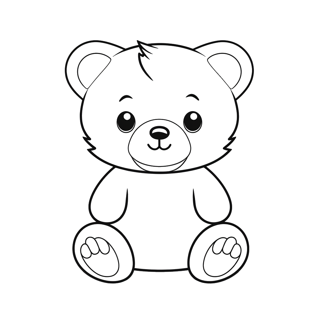 Dibujo de ositos de peluche para colorear (lámina 11) listo para imprimir gratis