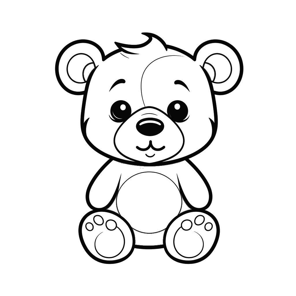 Dibujo de ositos de peluche para colorear (lámina 12) listo para imprimir gratis