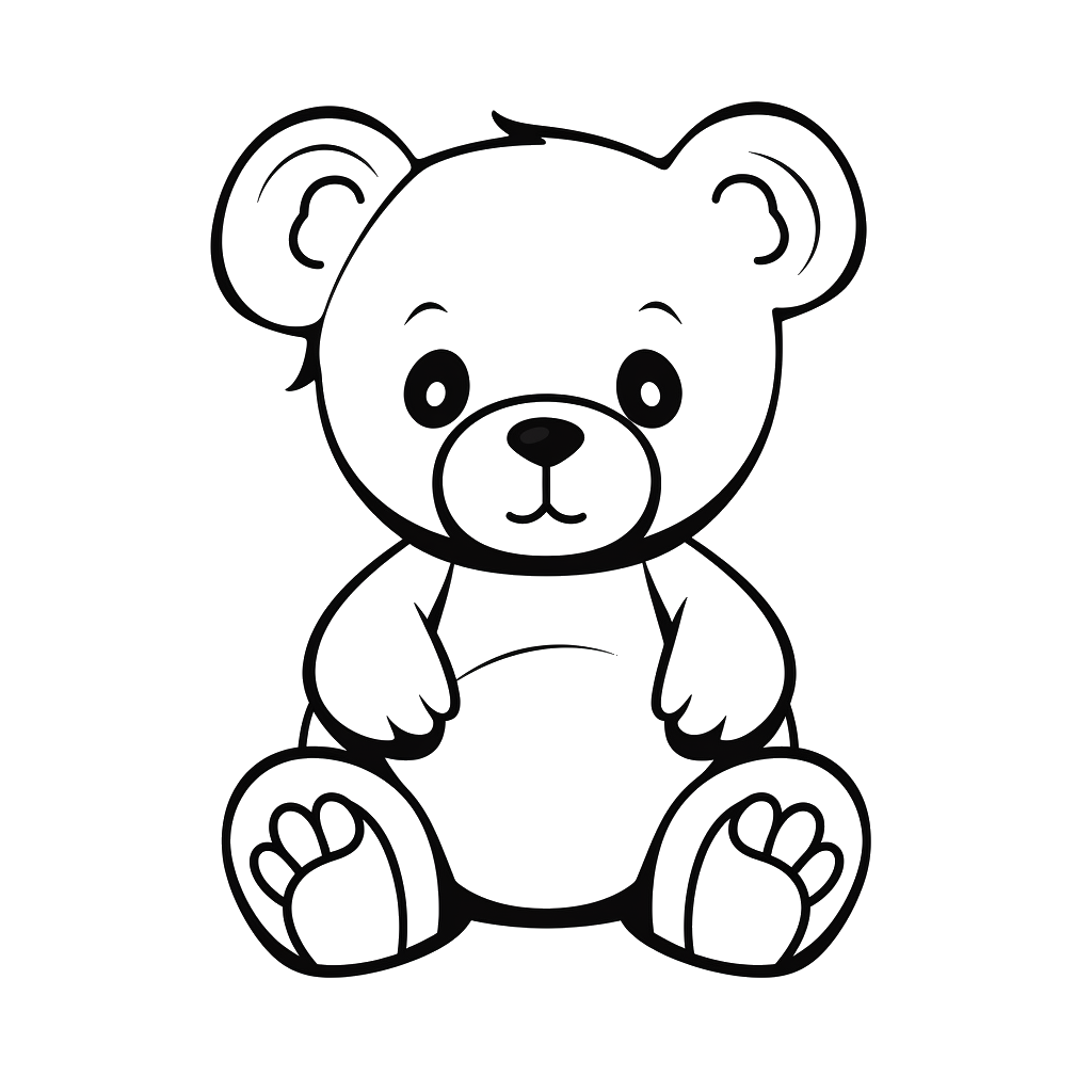 Dibujo de ositos de peluche para colorear (lámina 16) listo para imprimir gratis