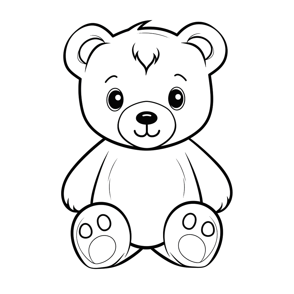 Dibujo de ositos de peluche para colorear (lámina 17) listo para imprimir gratis