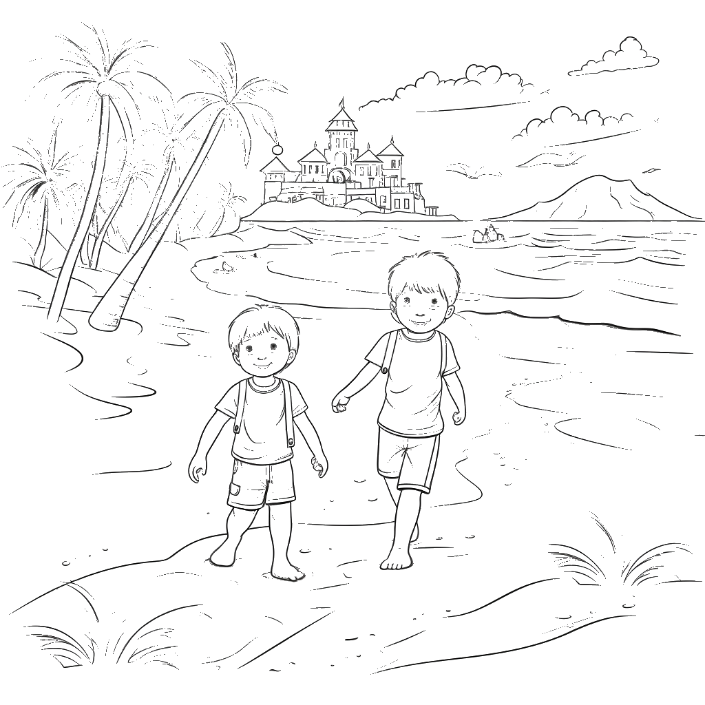 Dibujo de playas y costa para colorear 3 listo para imprimir gratis