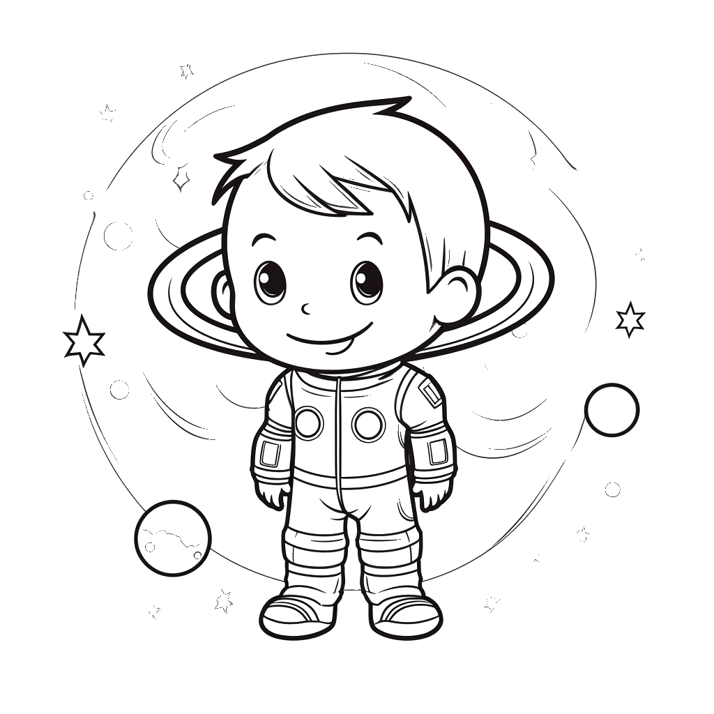 Dibujo de astronautas para colorear 1 listo para imprimir gratis