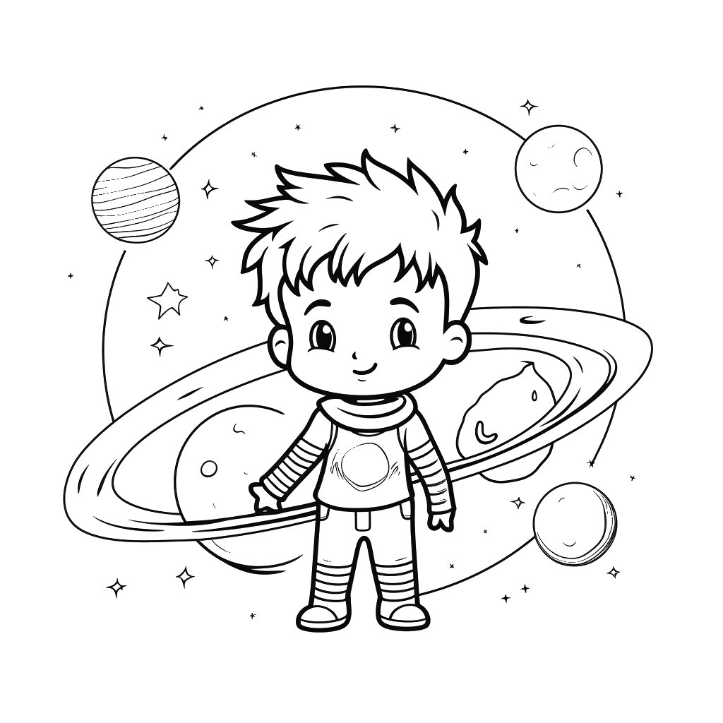 Dibujo de astronautas para colorear 2 listo para imprimir gratis
