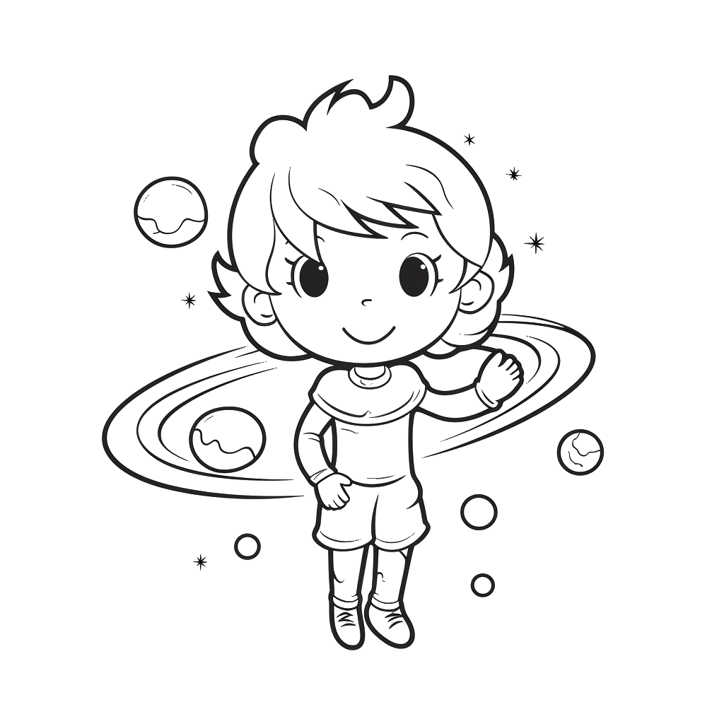 Dibujo de astronautas para colorear 5 listo para imprimir gratis