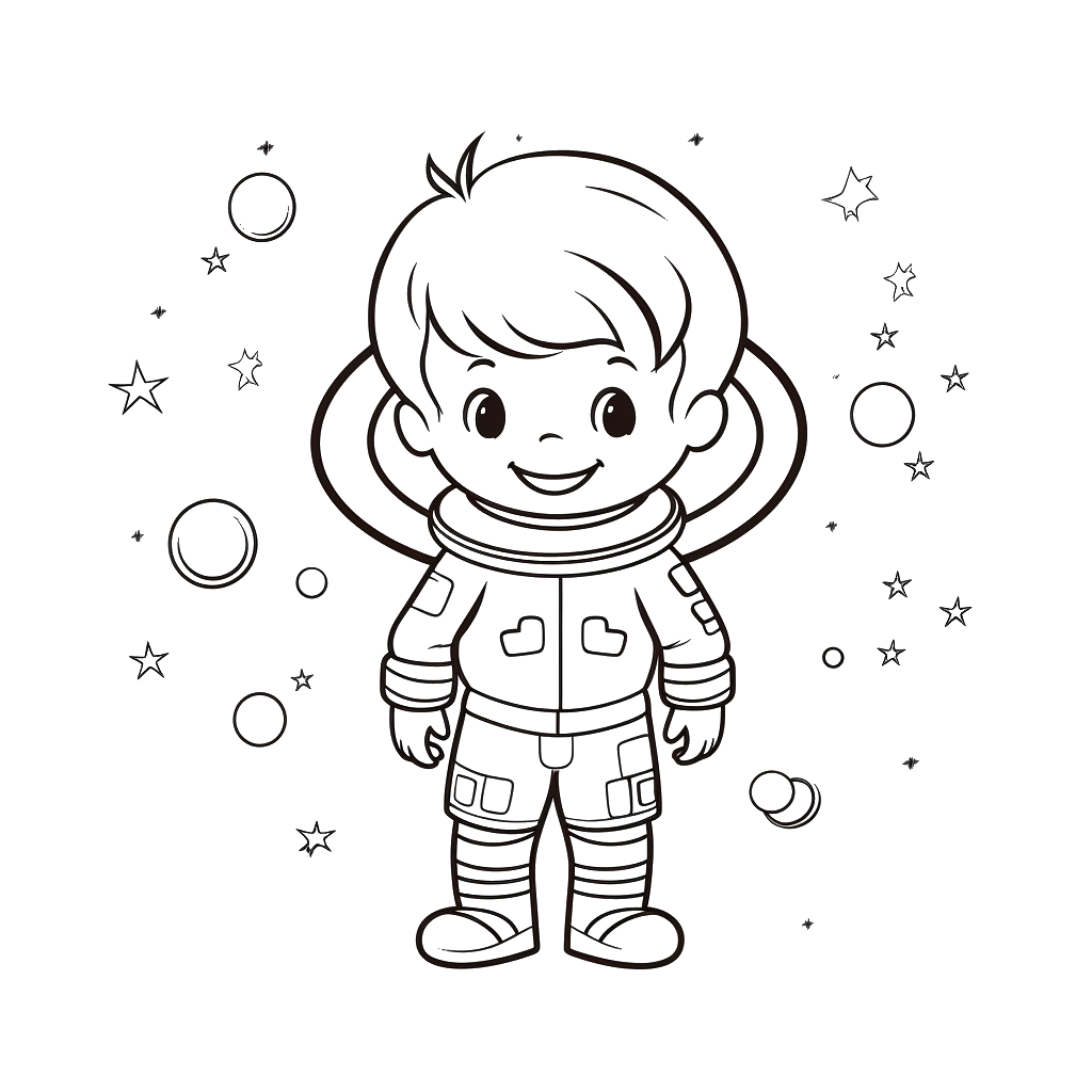 Dibujo de astronautas para colorear 6 listo para imprimir gratis