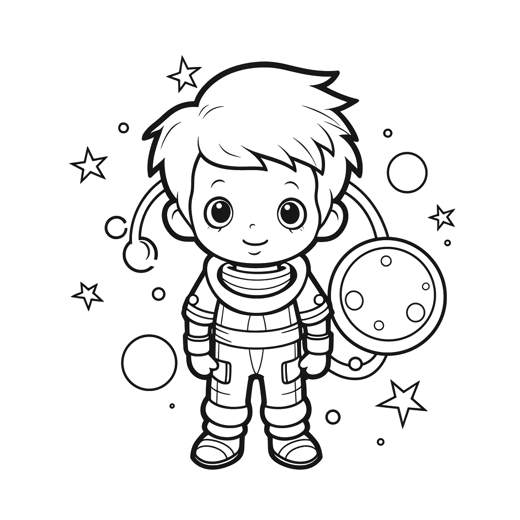 Dibujo de astronautas para colorear 7 listo para imprimir gratis