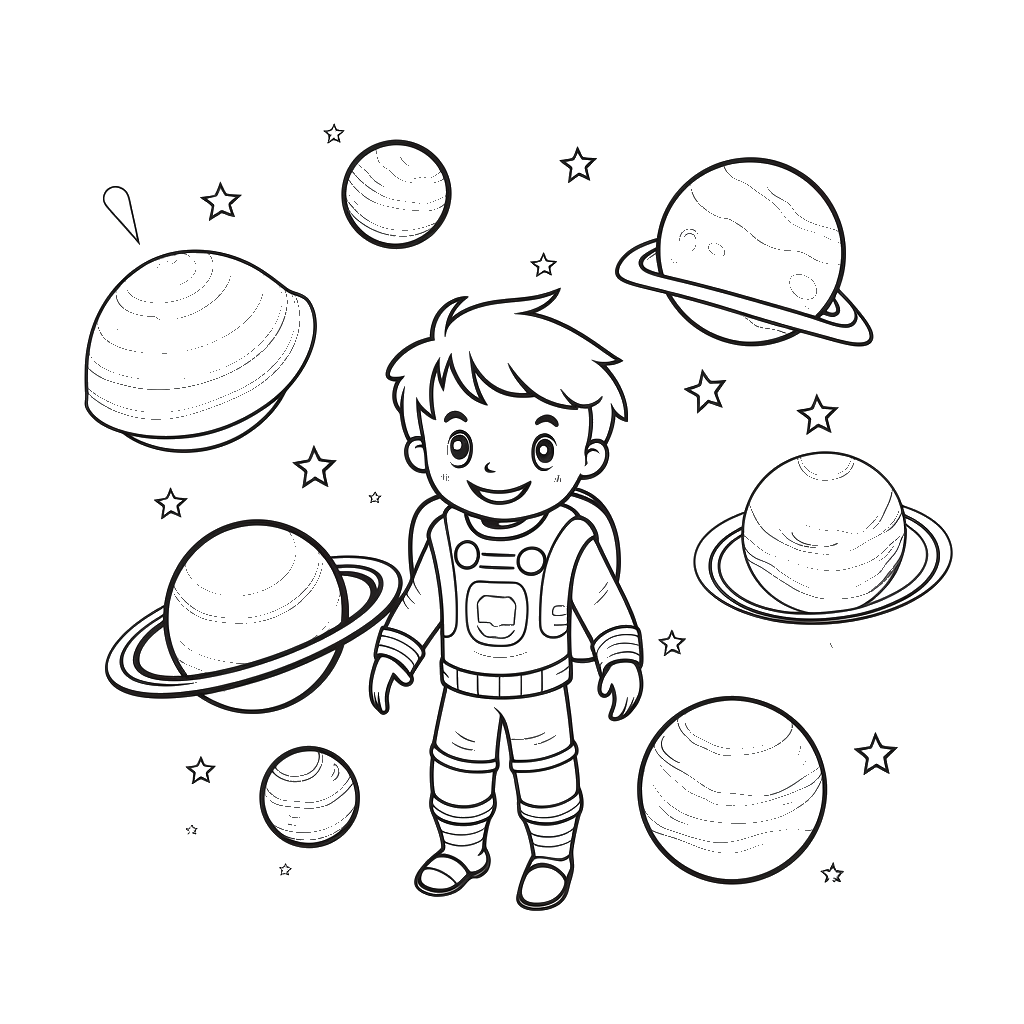 Dibujo de astronautas para colorear 9 listo para imprimir gratis