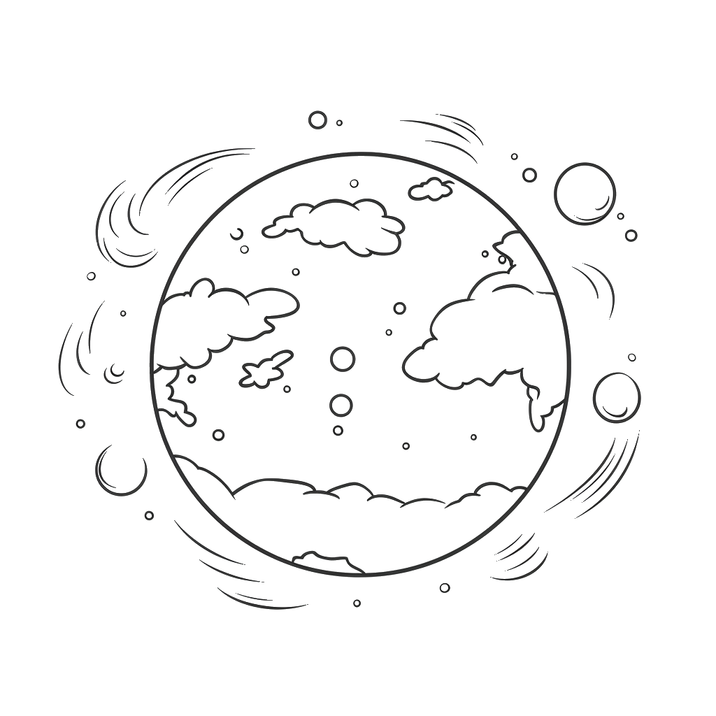 Dibujo de planeta tierra para colorear 1 listo para imprimir gratis