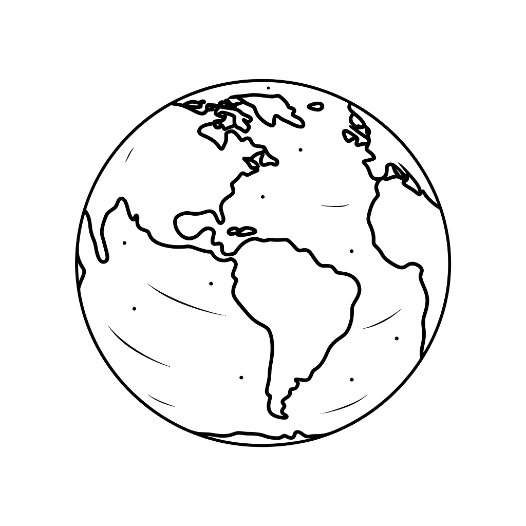 Dibujo de planeta tierra para colorear 3 listo para imprimir gratis