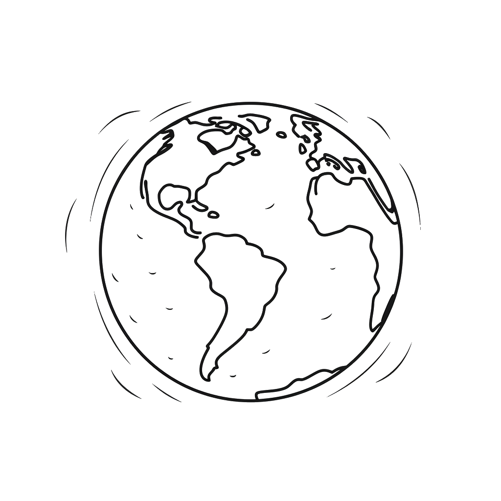 Dibujo de planeta tierra para colorear 4 listo para imprimir gratis