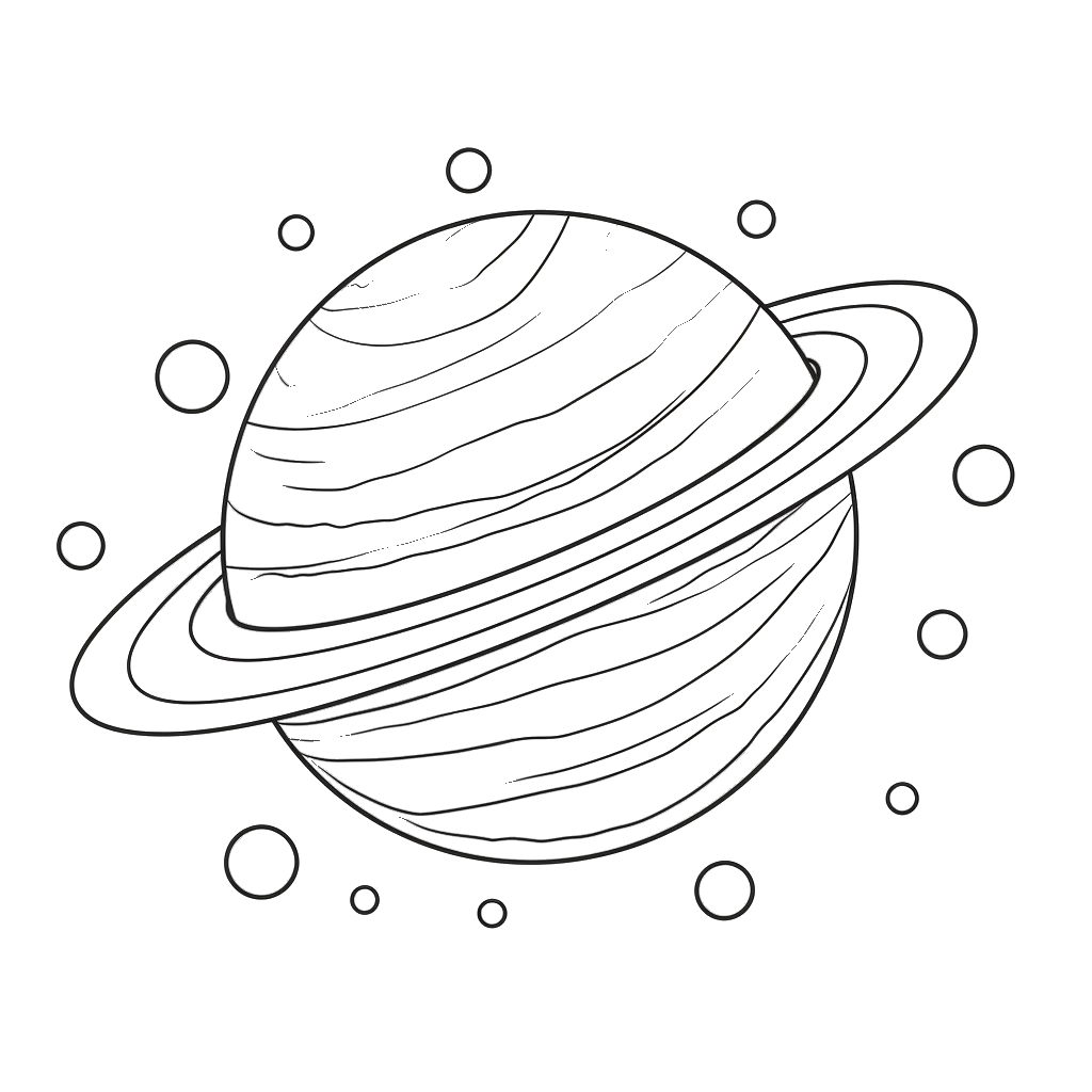 Dibujo de planetas con anillos para colorear 3 listo para imprimir gratis