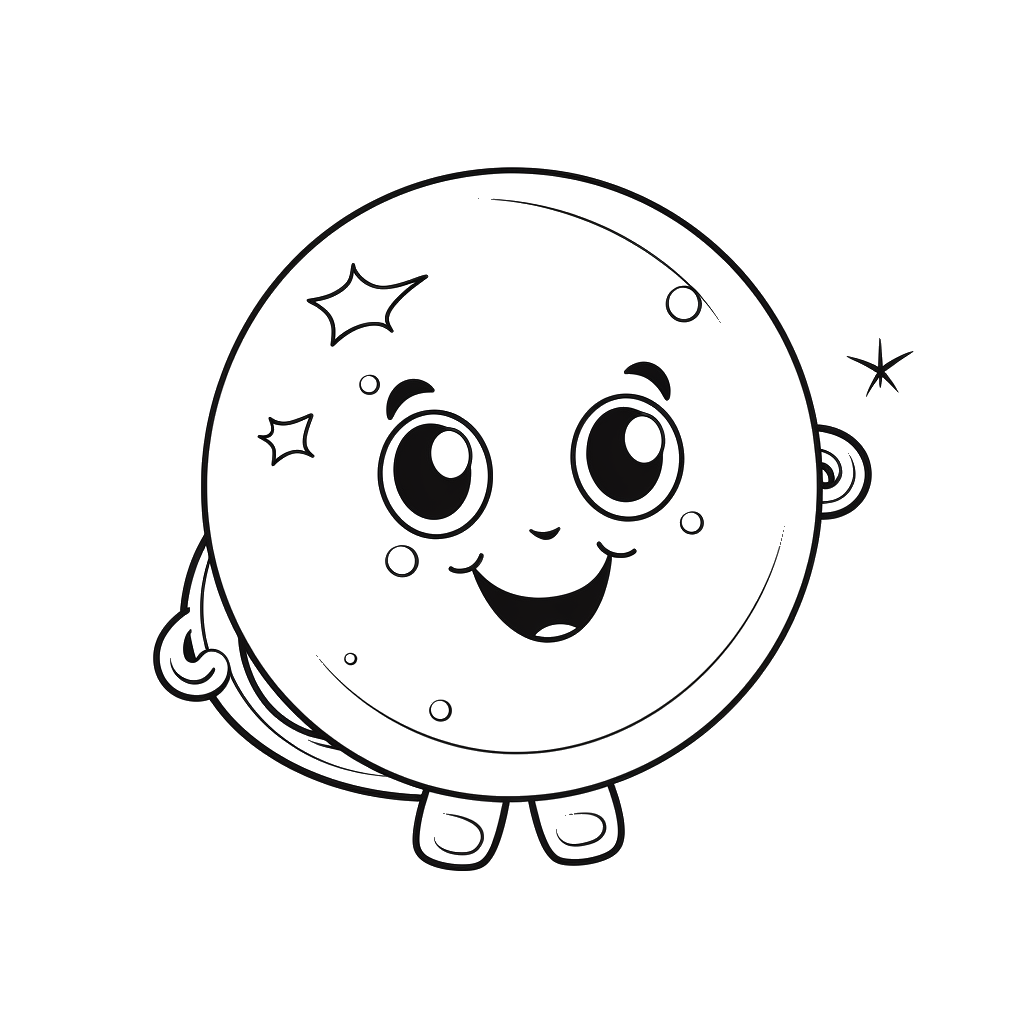 Dibujo de planetas kawaii para colorear 1 listo para imprimir gratis