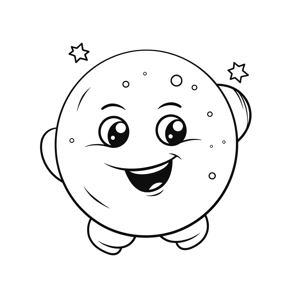 Dibujo de planetas kawaii para colorear 5 listo para imprimir gratis
