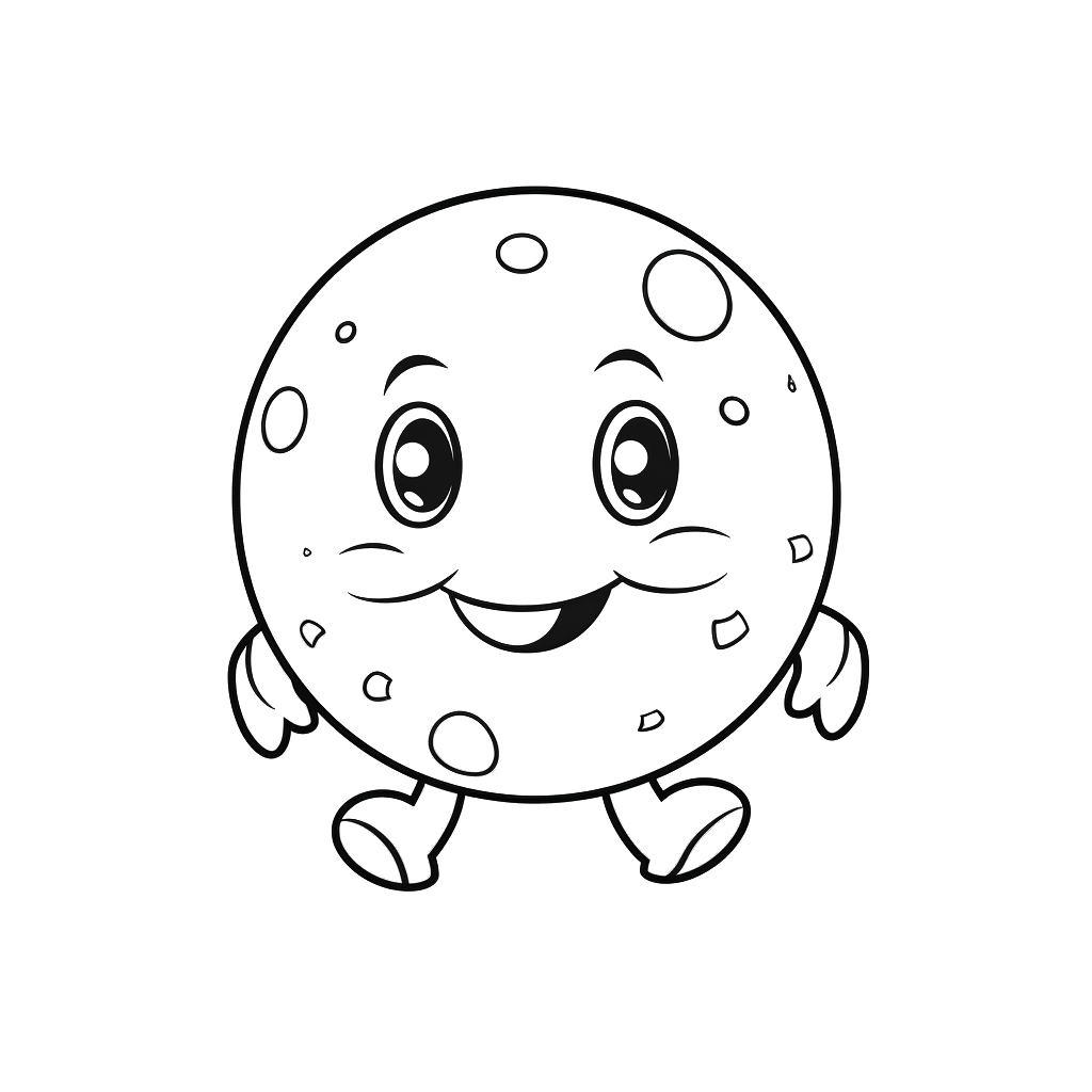 Dibujo de planetas kawaii para colorear 6 listo para imprimir gratis