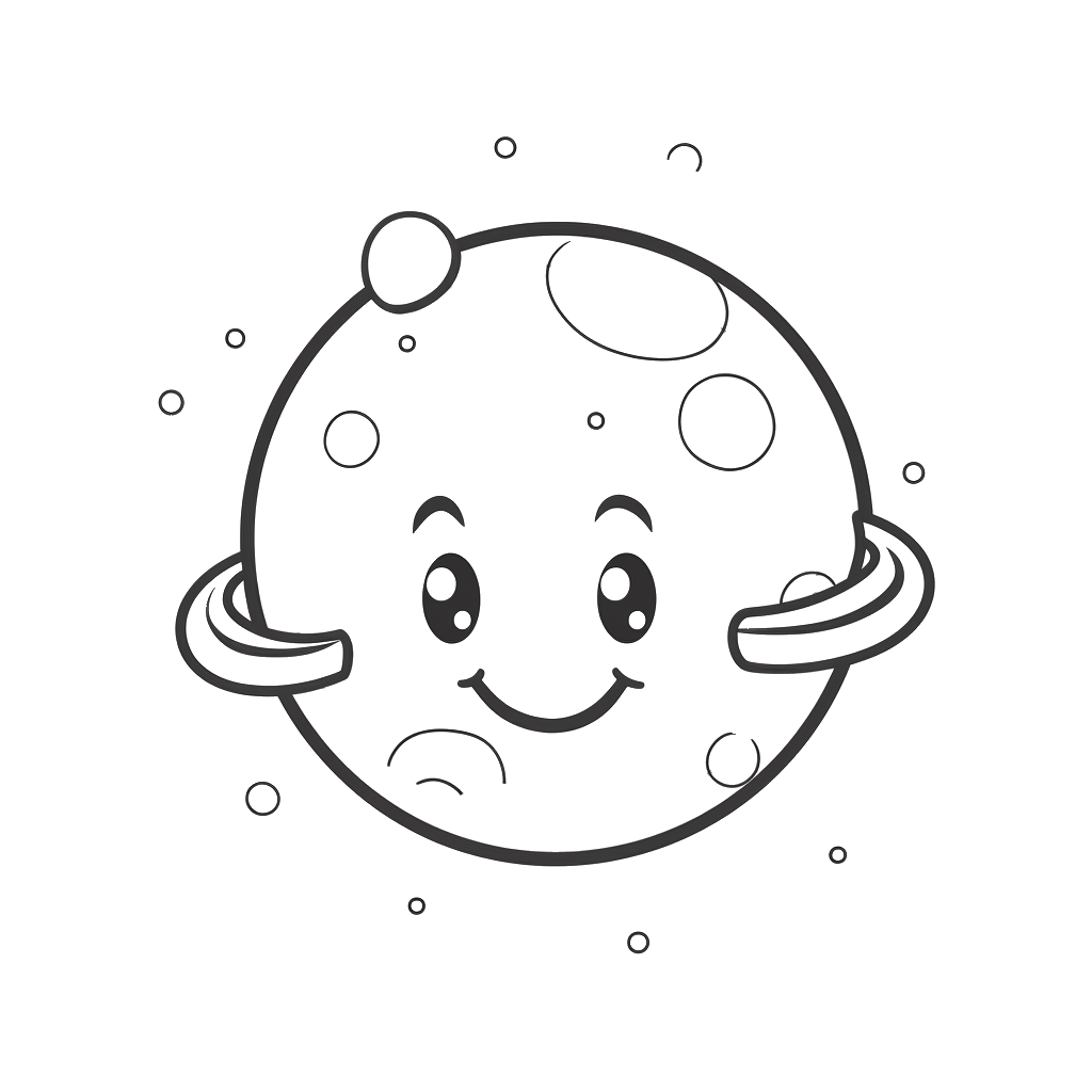 Dibujo de planetas kawaii para colorear 7 listo para imprimir gratis