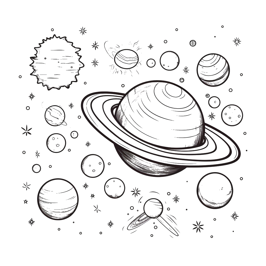 Dibujo de sistemas planetarios para colorear 2 listo para imprimir gratis