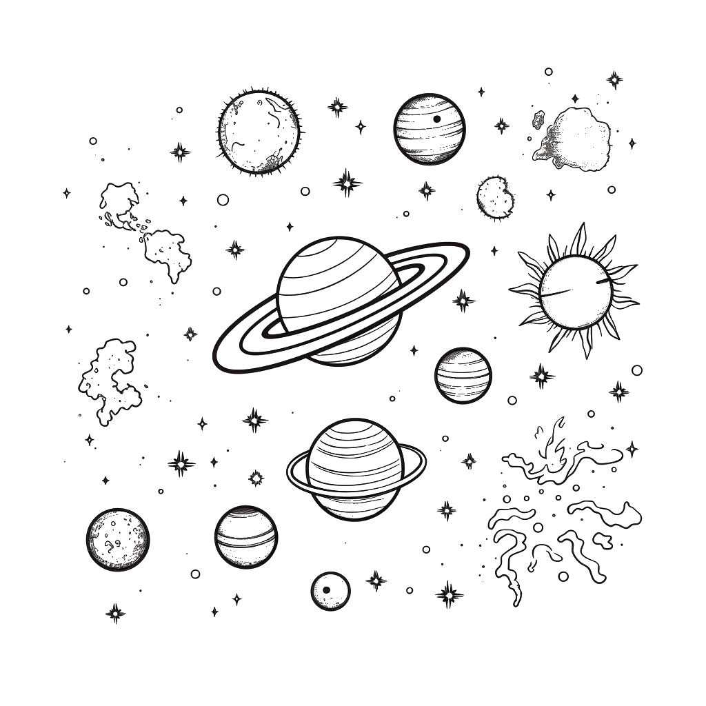 Dibujo de sistemas planetarios para colorear 4 listo para imprimir gratis
