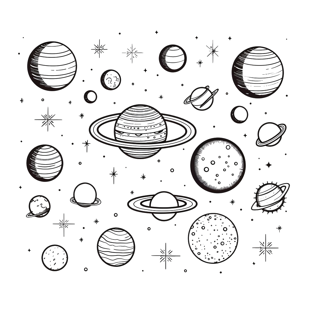 Dibujo de sistemas planetarios para colorear 5 listo para imprimir gratis
