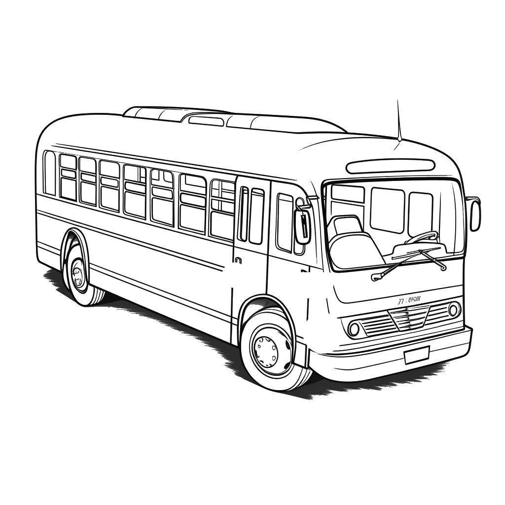 Dibujo de autobuses para colorear 1 listo para imprimir gratis