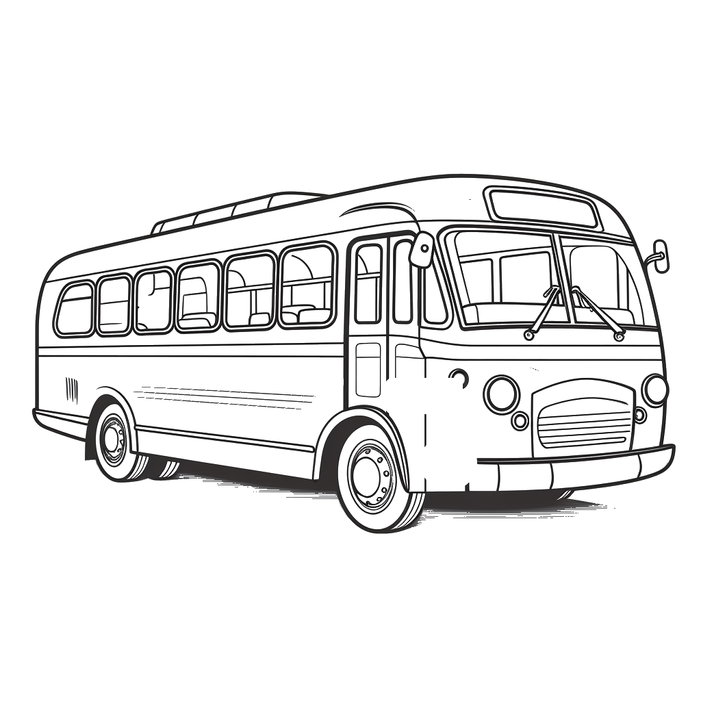 Dibujo de autobuses para colorear 2 listo para imprimir gratis