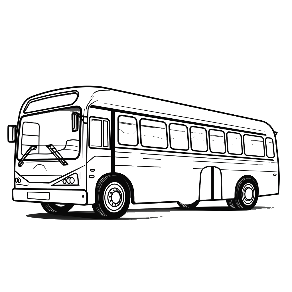 Dibujo de autobuses para colorear 3 listo para imprimir gratis
