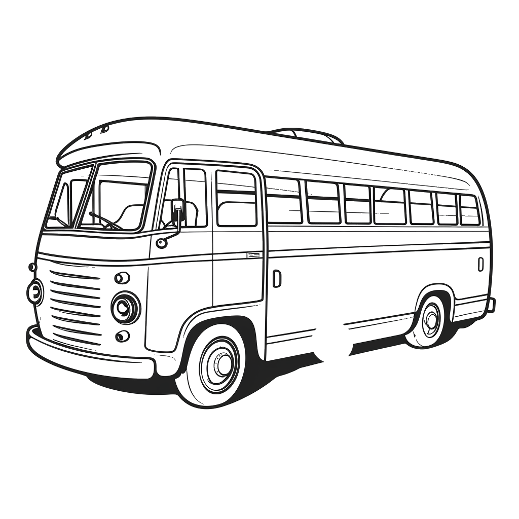 Dibujo de autobuses para colorear 5 listo para imprimir gratis