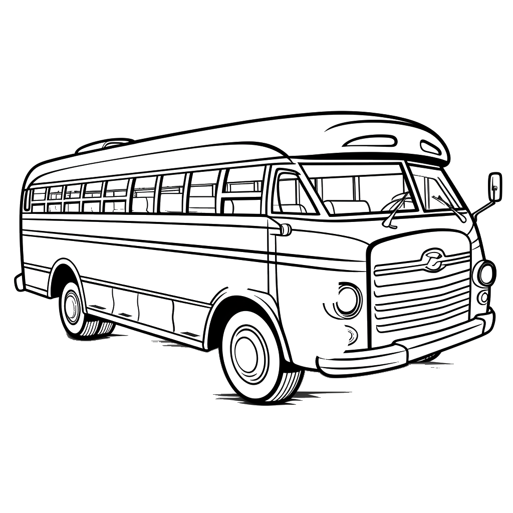 Dibujo de autobuses para colorear 6 listo para imprimir gratis