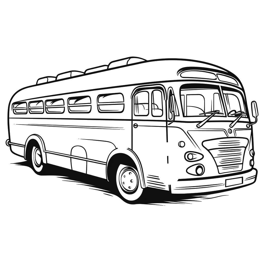 Dibujo de autobuses para colorear 8 listo para imprimir gratis
