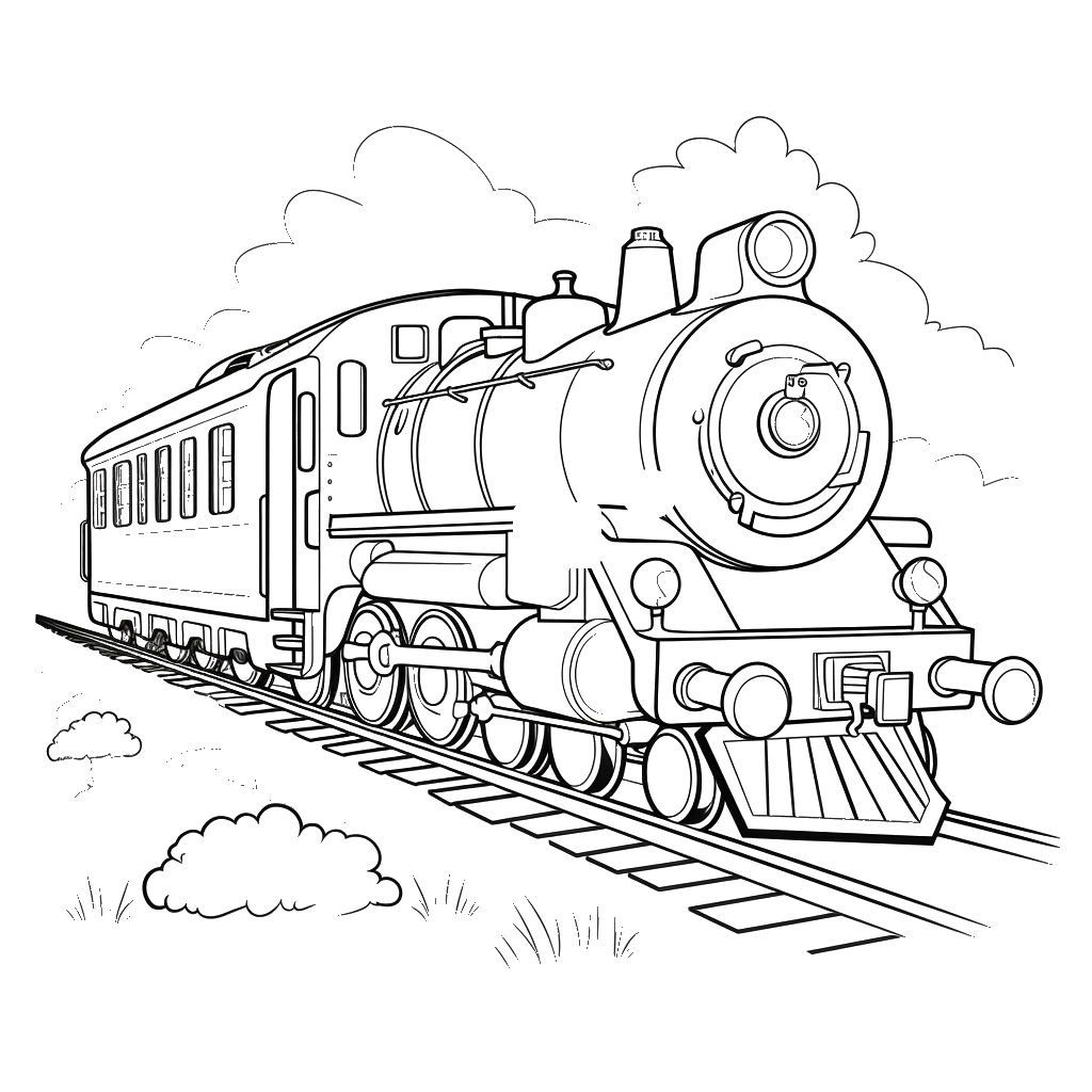 Dibujo de trenes para colorear 3 listo para imprimir gratis